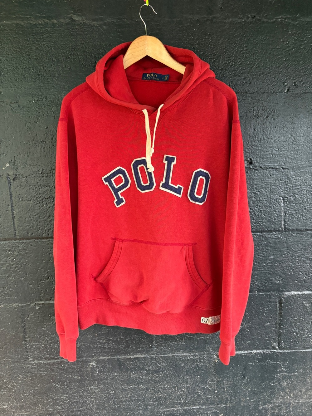 Polo by Ralph Lauren Red Pullover Hoodie with Contrast Logo